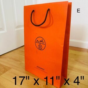 Hermes Paper Shopping Bag - small orange, 17" x 11" x 4" [E]